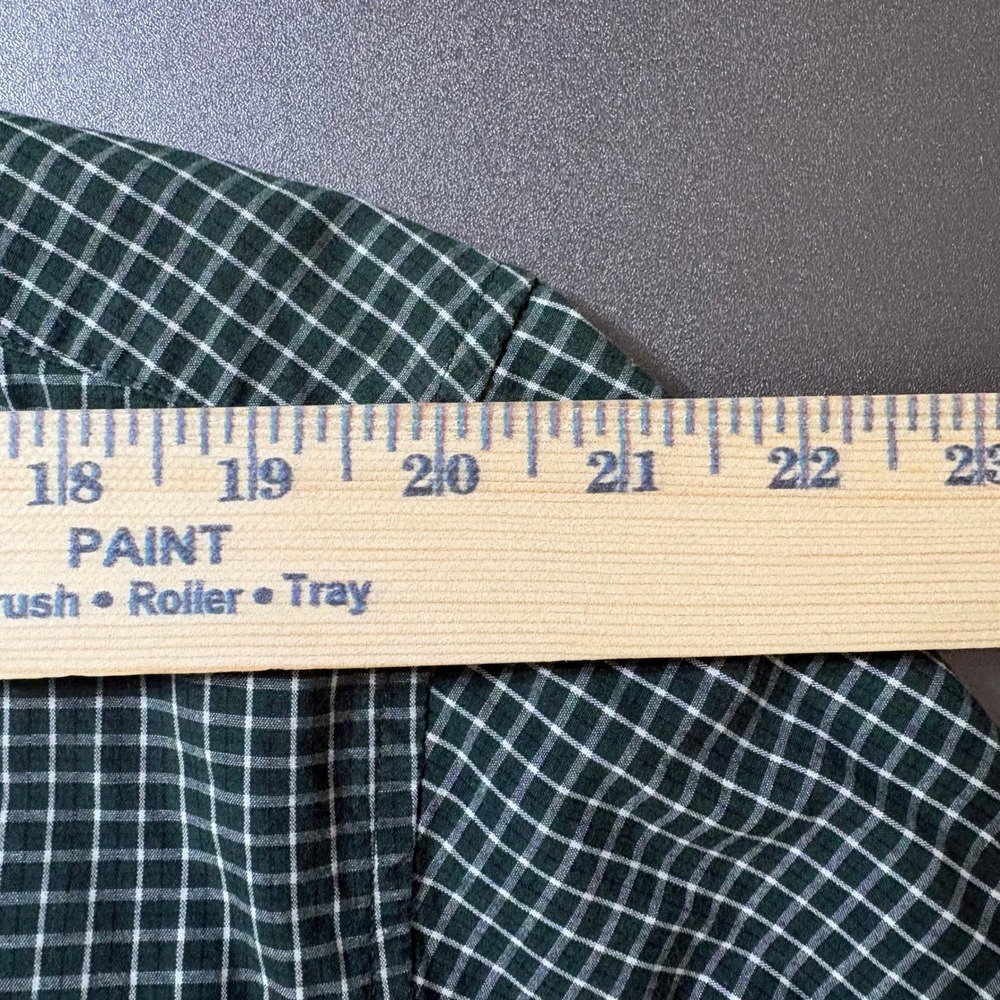 VTG Vesi Sportswear Notre Dame Mens Medium Green Check Cotton Button Down LS - Picture 6 of 10